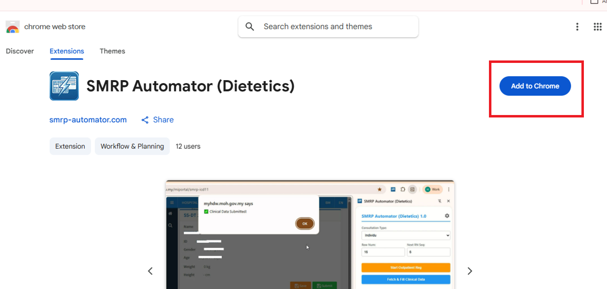 Add to Chrome Button