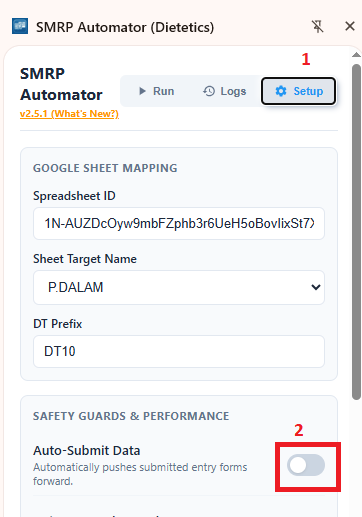 Toggle off Auto-Submit