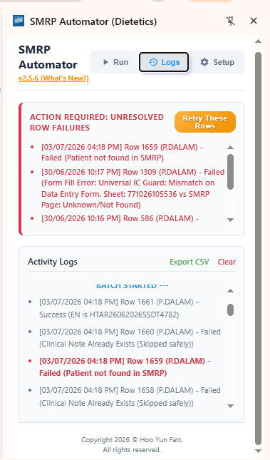 Activity Logs Interface