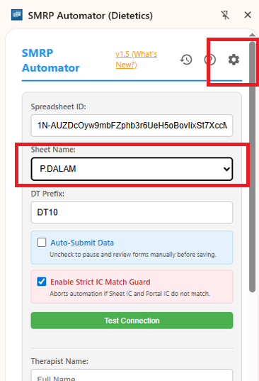 Change sheet name to P.DALAM