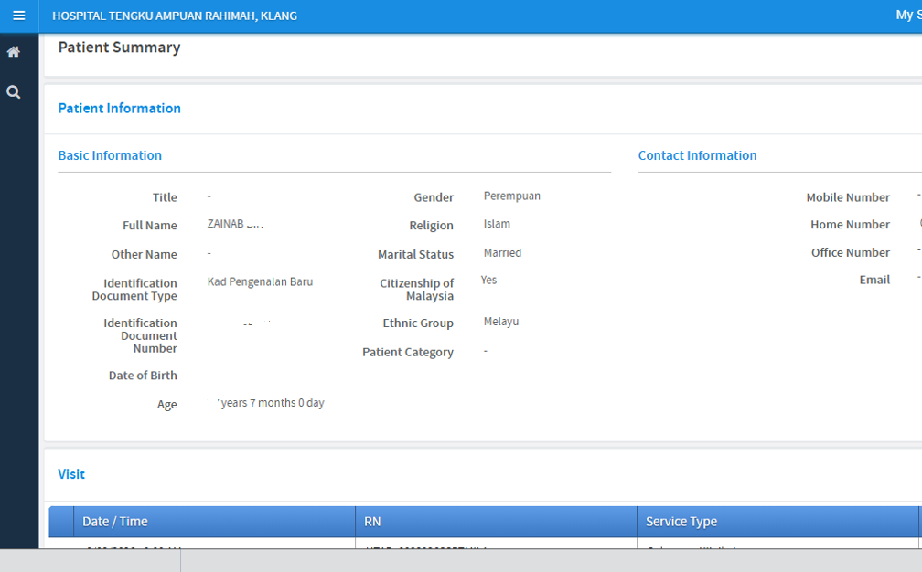 Patient Summary Page