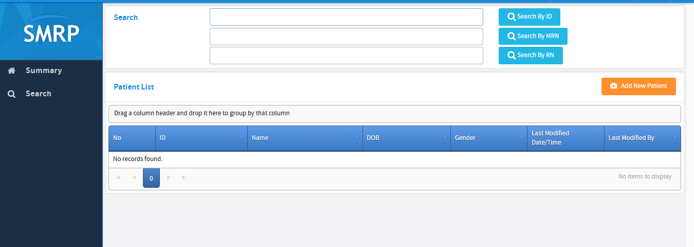 Patient Search Page